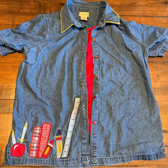 Bobbie Brooks Tops - Bobbie Brooks Vintage Y2K Button Down with built in shirt Teacher 100% cotton